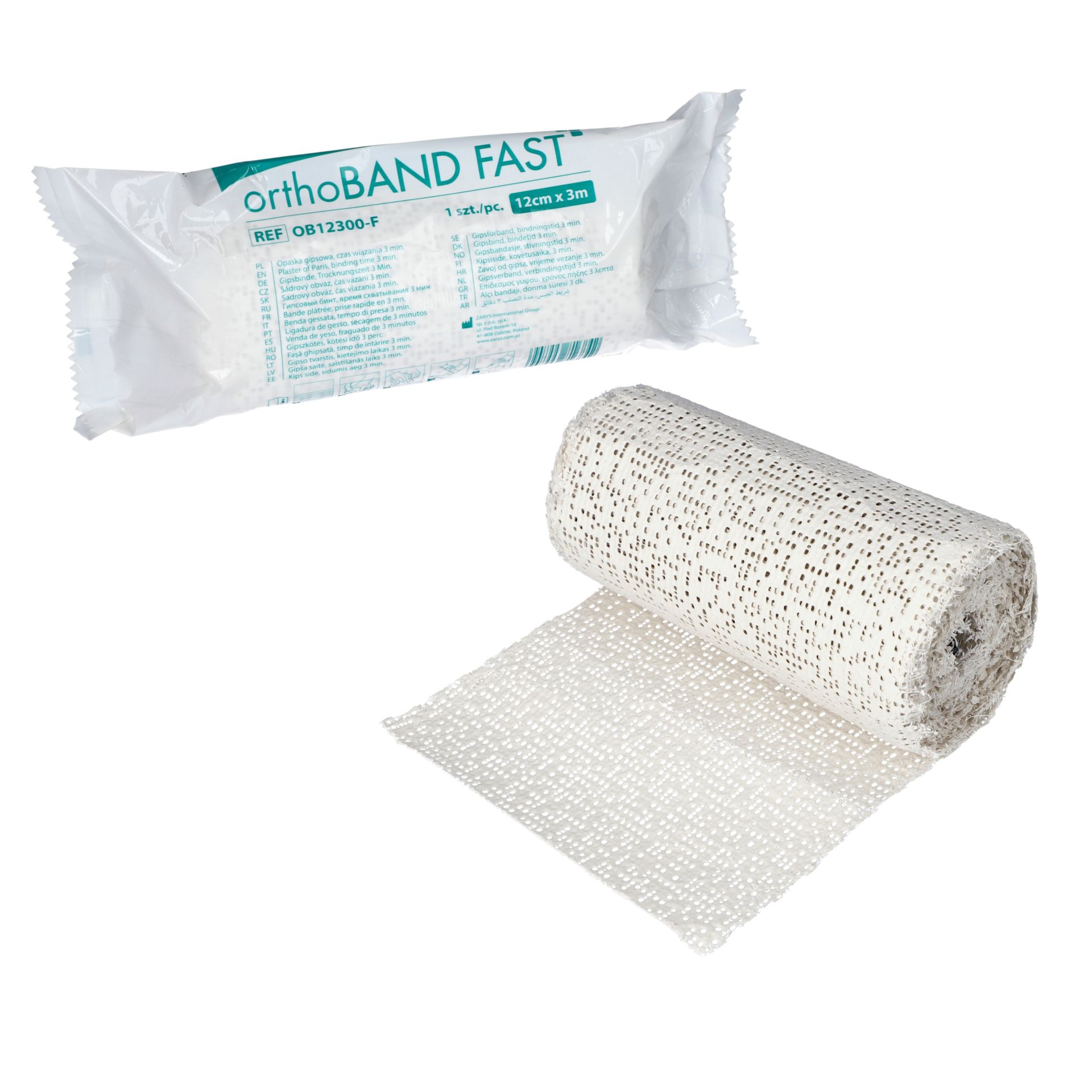 Opaska gipsowa orthoBAND FAST szybkowiążąca 12cm x 3m Opaska gipsowa orthoBAND FAST szybkowiążąca 12cm x 3m