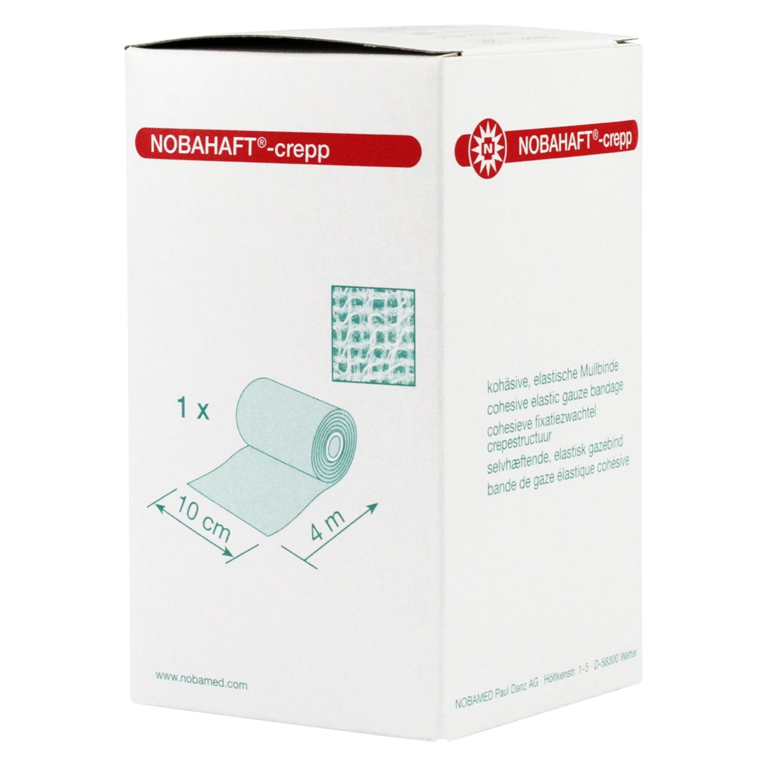 Bandaż kohezyjny NOBAHAFT - Crepp podtrzymująca 10cm x 4m Bandaż kohezyjny NOBAHAFT - Crepp podtrzymująca 10cm x 4m