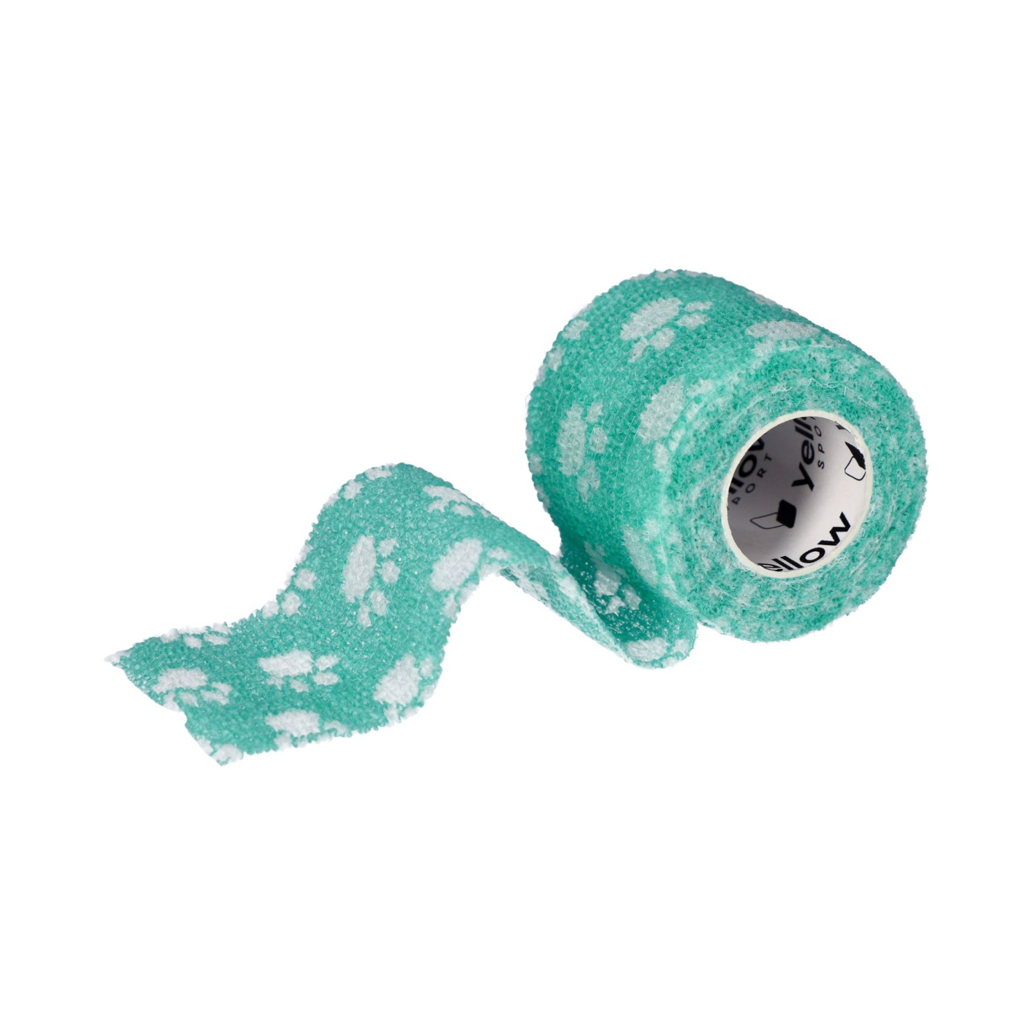 Bandaż kohezyjny yellowBAND 5cm x 4,5m typu flex zielony w białe łapki Bandaż kohezyjny yellowBAND 5cm x 4,5m typu flex zielony w białe łapki