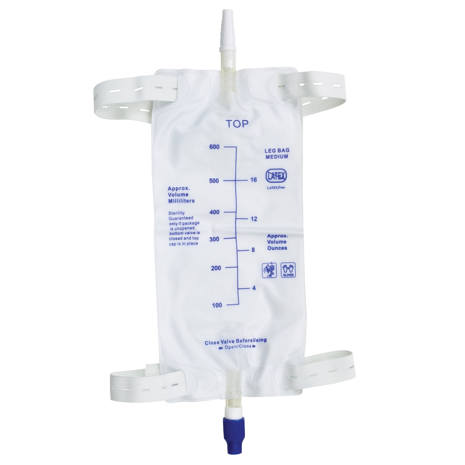 Worek do zbiórki moczu mocowany do nogi